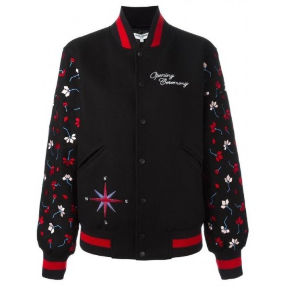 Opening Ceremony Varsity Wool Jacket Black XS NEW - Picture 2 of 5